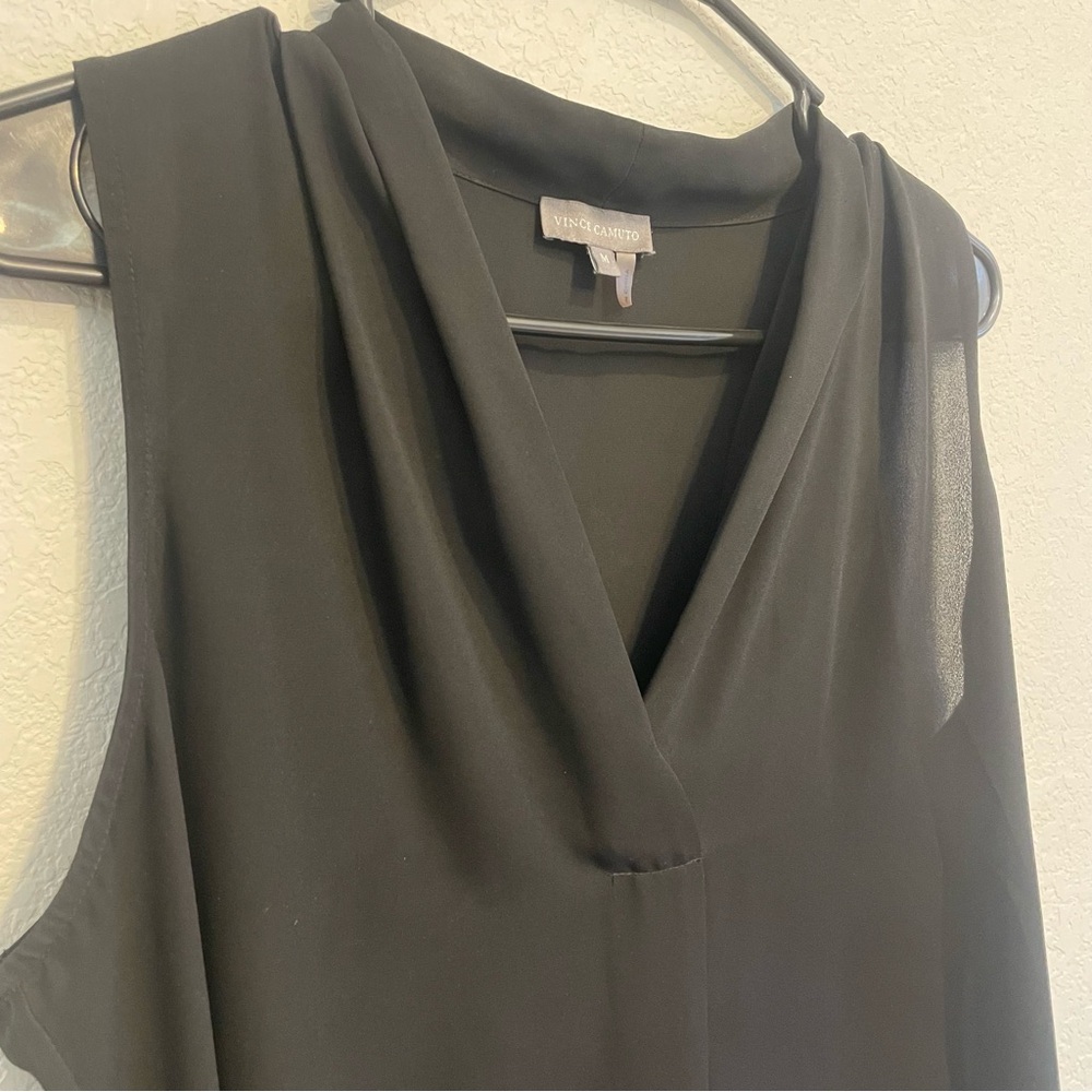 Vince Camuto Black V-Neck Tank Top - Picture 6 of 12